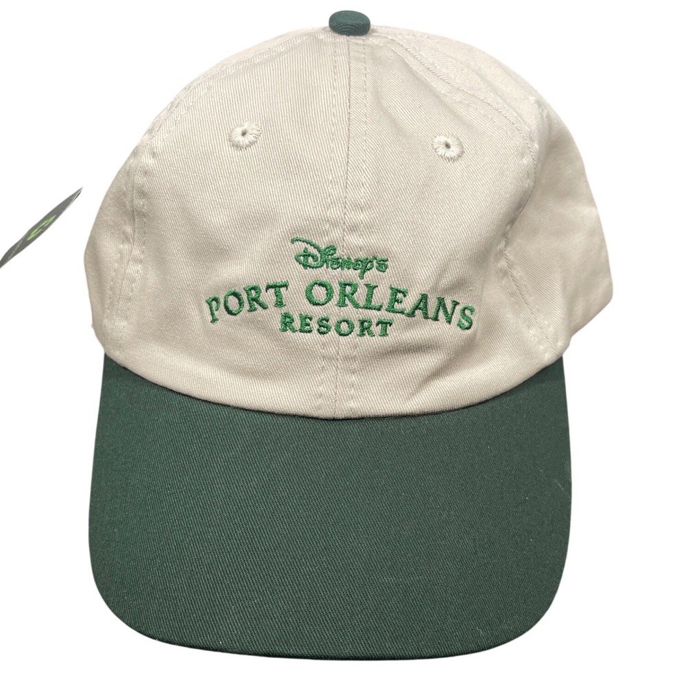 Disney Port Orleans Resort Hat Two Tone Green Cream Embroidered Adjustable Cap